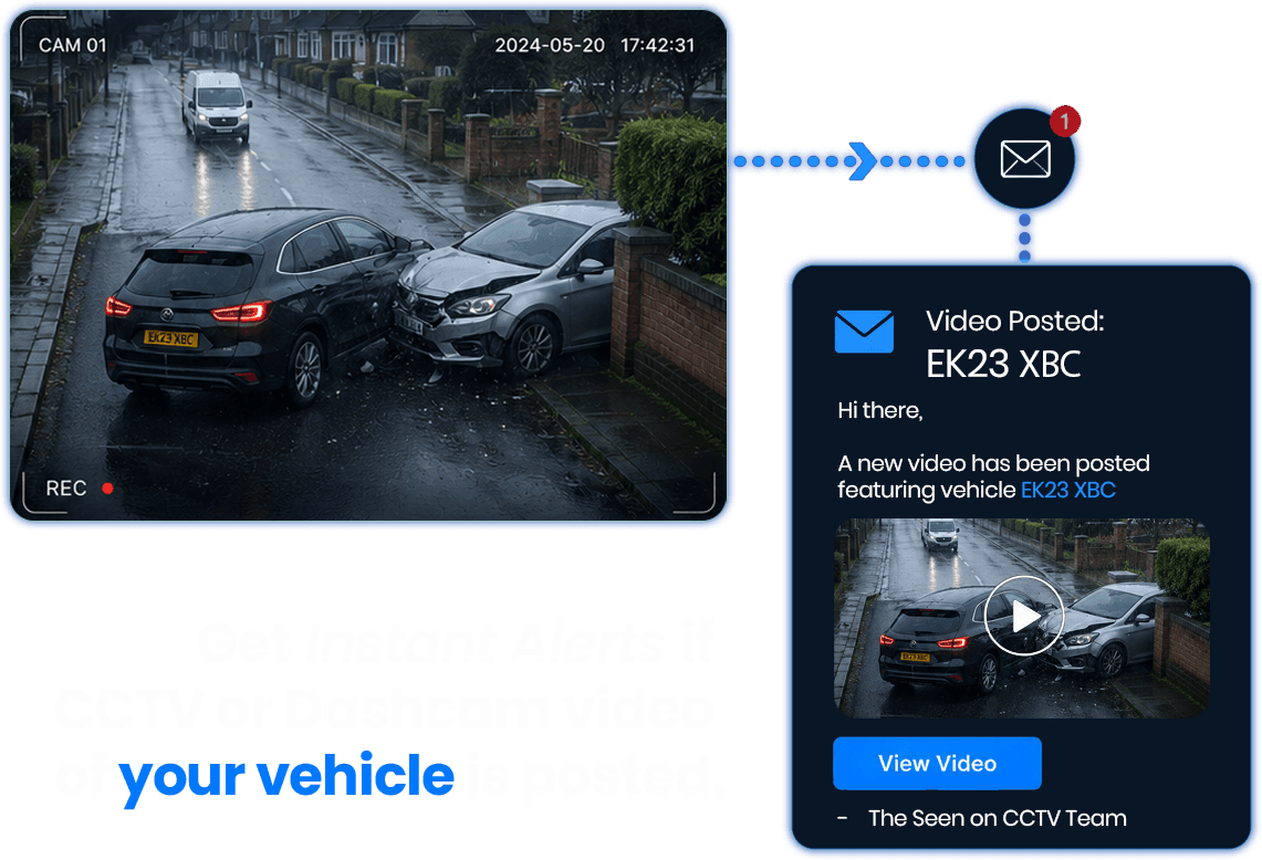 Instant vehicle alert notification illustration